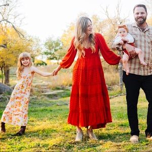 Free People Mockingbird Dress Maxi Orange/Rust Size S